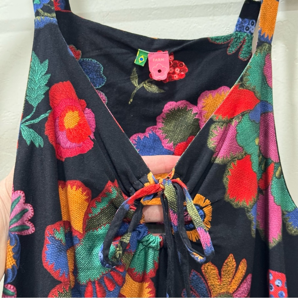 FARM Rio Lily's Garden Tank Summer Sun Mini Dress Floral Women's GG / XL - Picture 5 of 13